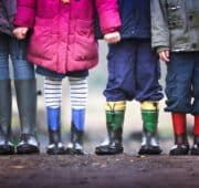 child custody - picture of children outdoors in wellington boots