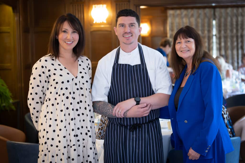 Ladies First Networking Lunch: Chef with two women in restaurant