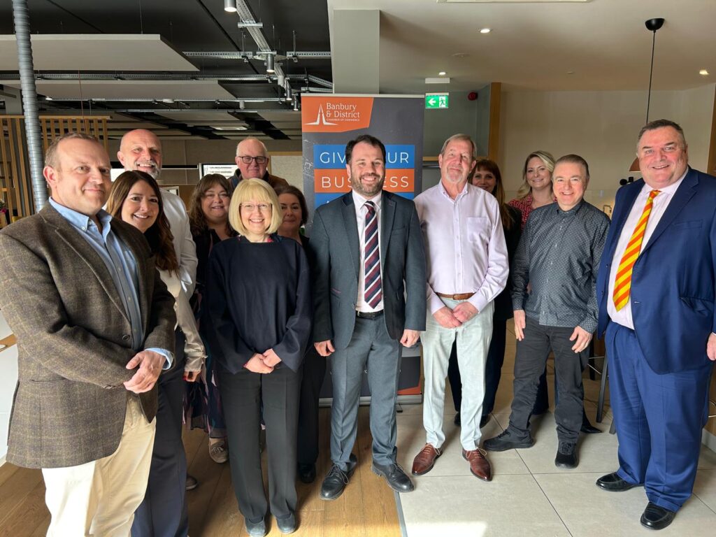 Banbury Chamber of Commerce roundtable: diverse group of professionals pose for a photo.