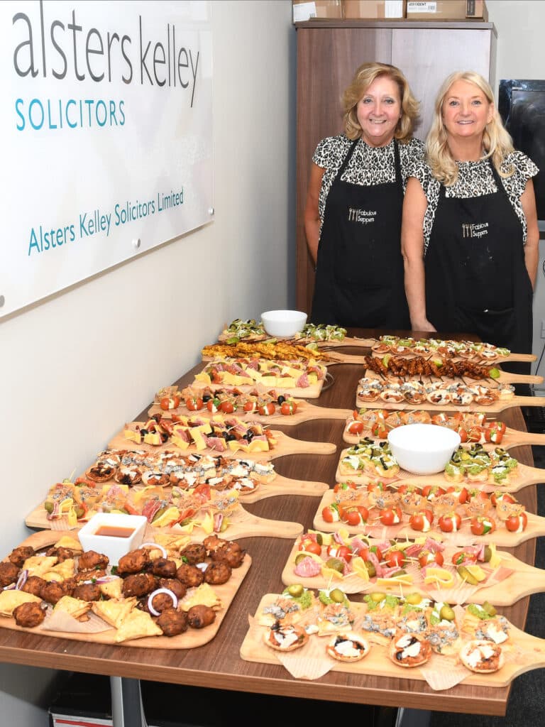 Alsters Kelley Solicitors hosts event with a spread of delicious canapés.